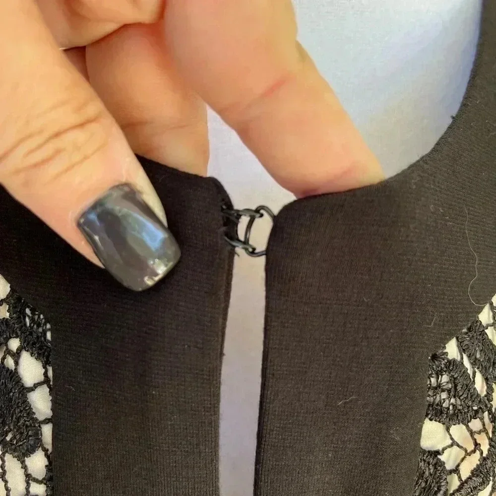 Boston Proper lace overlay elegant lined jacket - size L - Picture 8 of 12